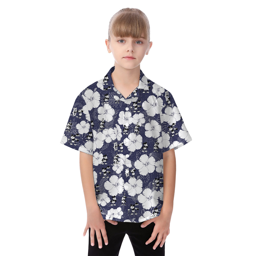 Floral Mickey Steamboat Willie Family Hawaiian Matching Outfits