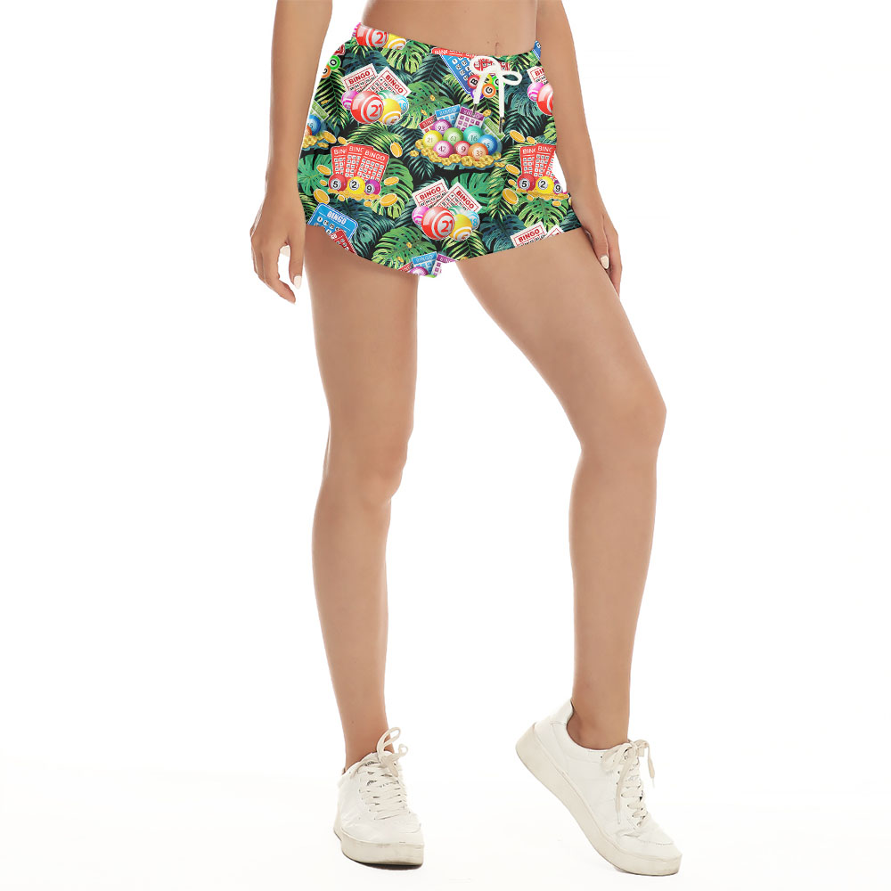 Bingo Tropical Beach Shorts For Women