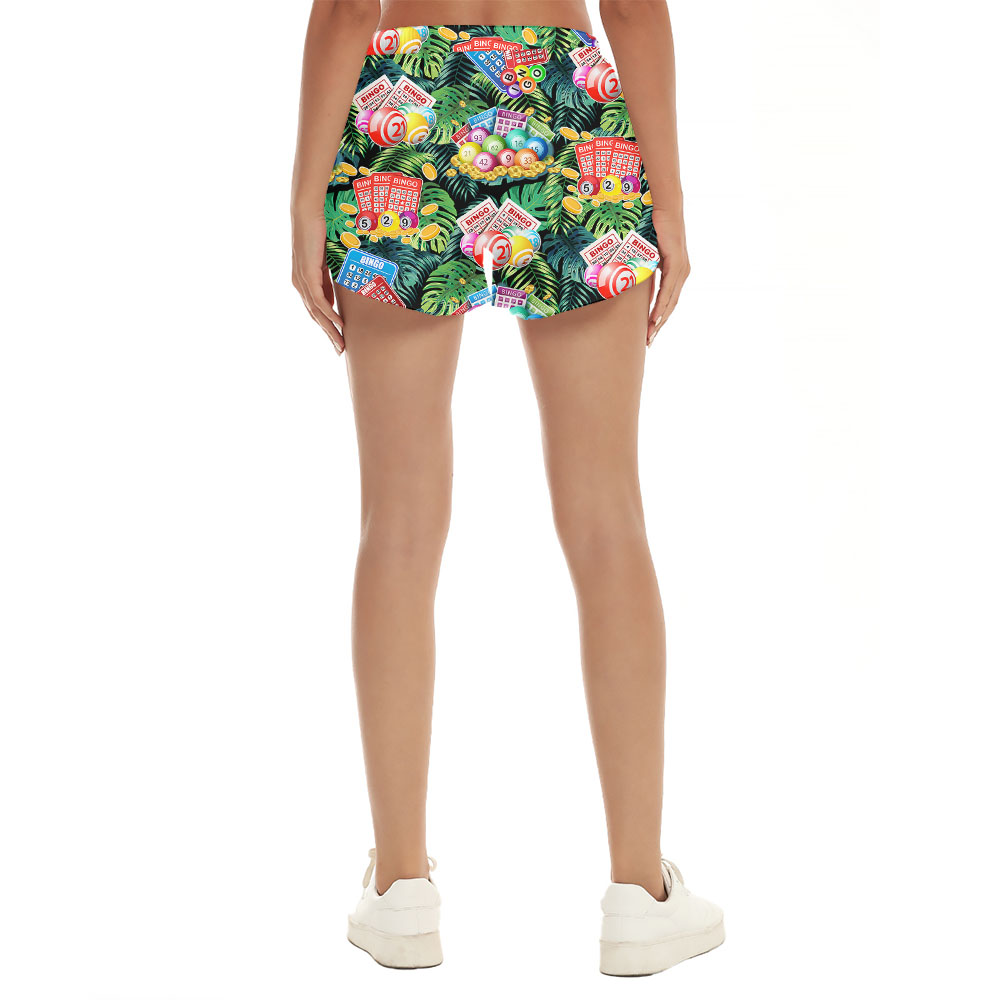 Bingo Tropical Beach Shorts For Women