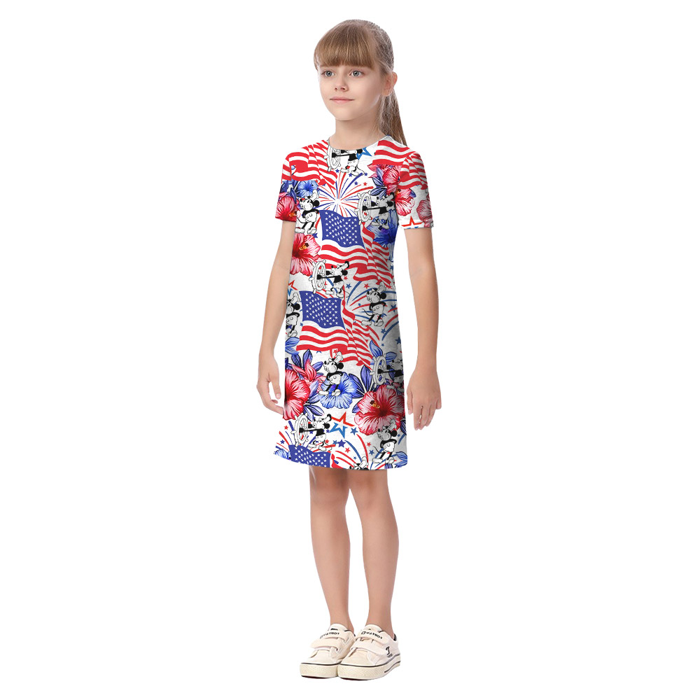 Mickey Steamboat Willie 4th Of July Family Hawaiian Matching Outfits