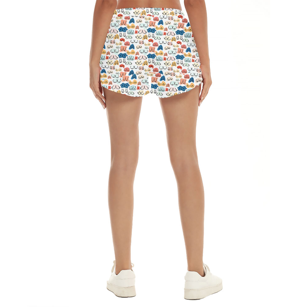 Funny Ladies Chest Beach Shorts For Women