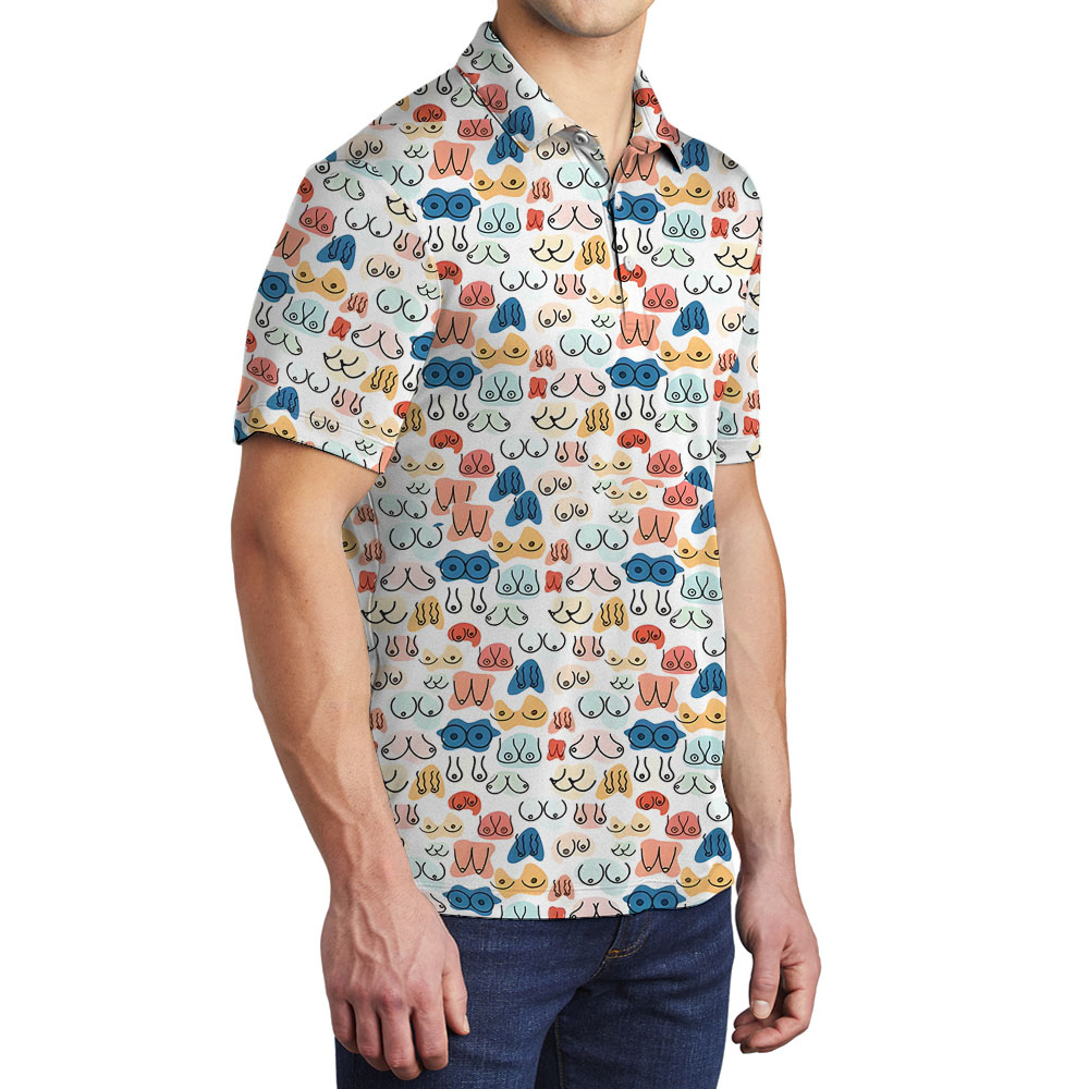 Funny Ladies Chest Men's Polo Shirt