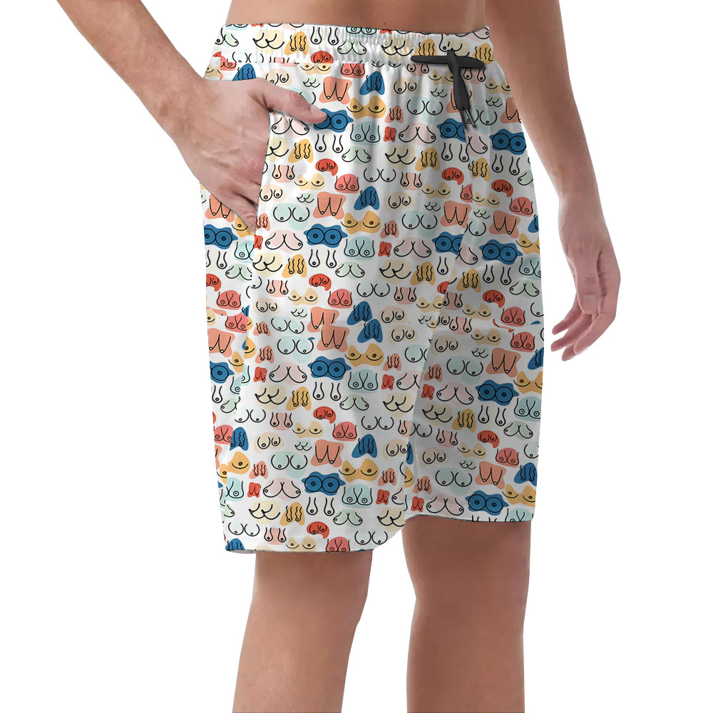 Funny Ladies Men's Hawaiian Beach Shorts