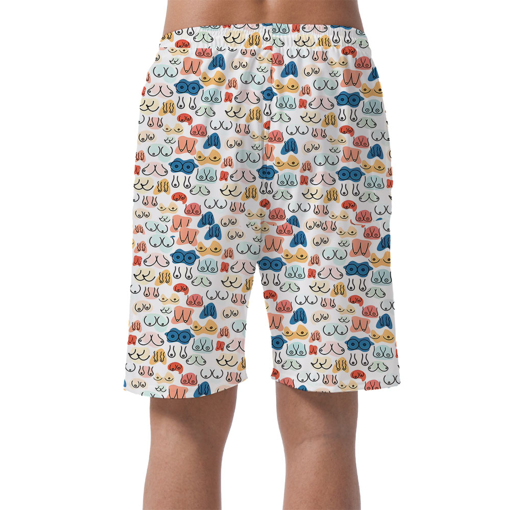 Funny Ladies Men's Hawaiian Beach Shorts
