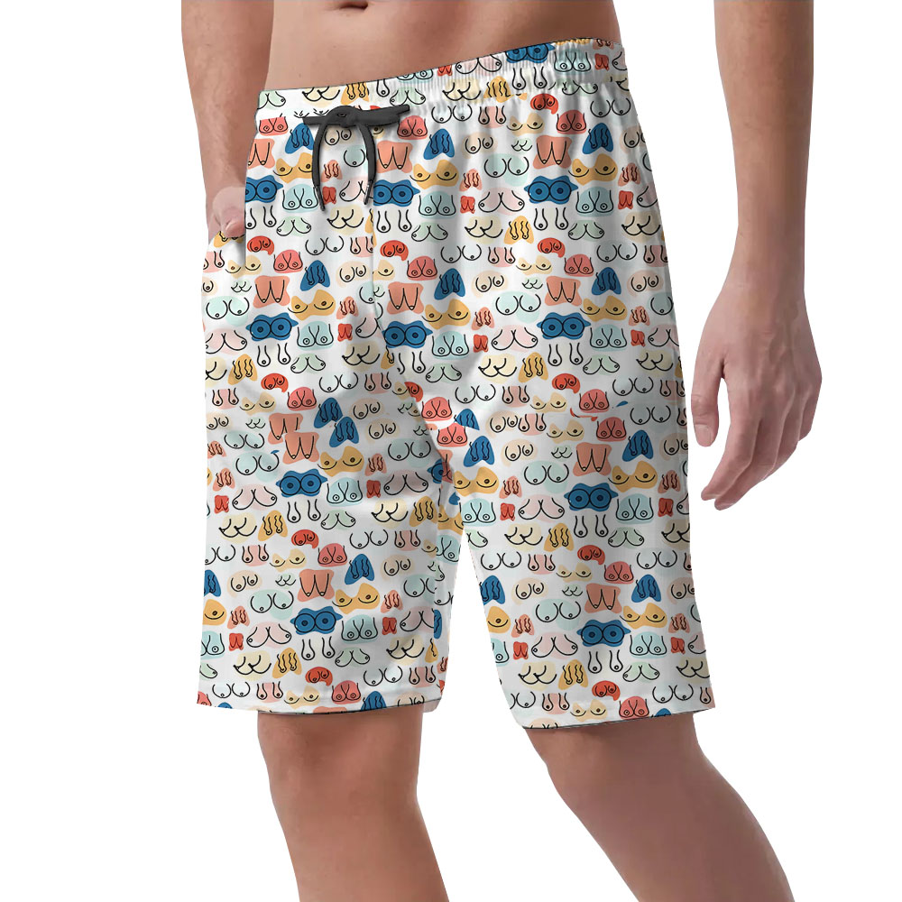 Funny Ladies Men's Hawaiian Beach Shorts