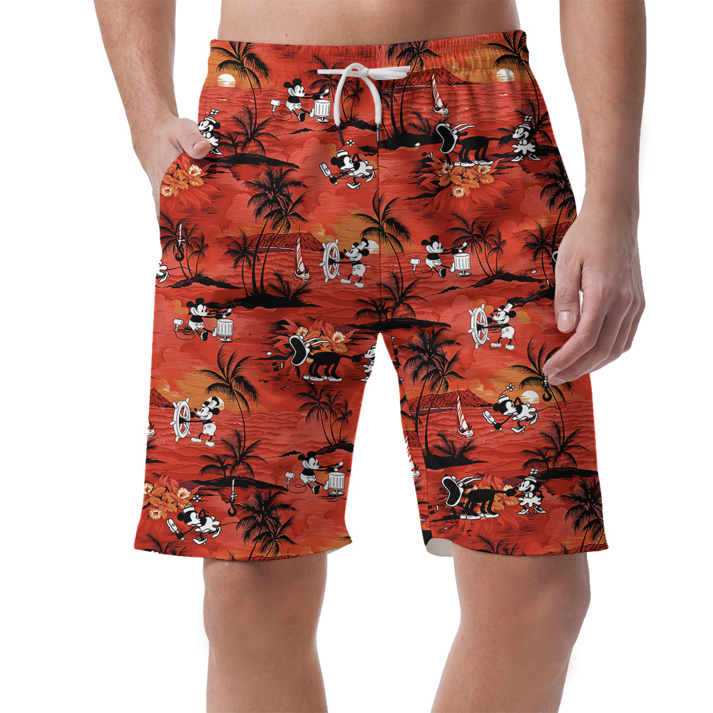 Tropical Sunset Beach Mickey Men's Summer Shorts - variant image 1