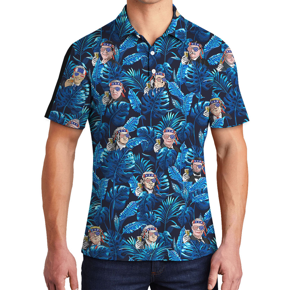 Happy Independence Day Tropical Men's Polo Shirt - variant image 1