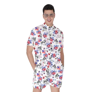 4th Of July Mickey Steamboat Willie Men's Romper