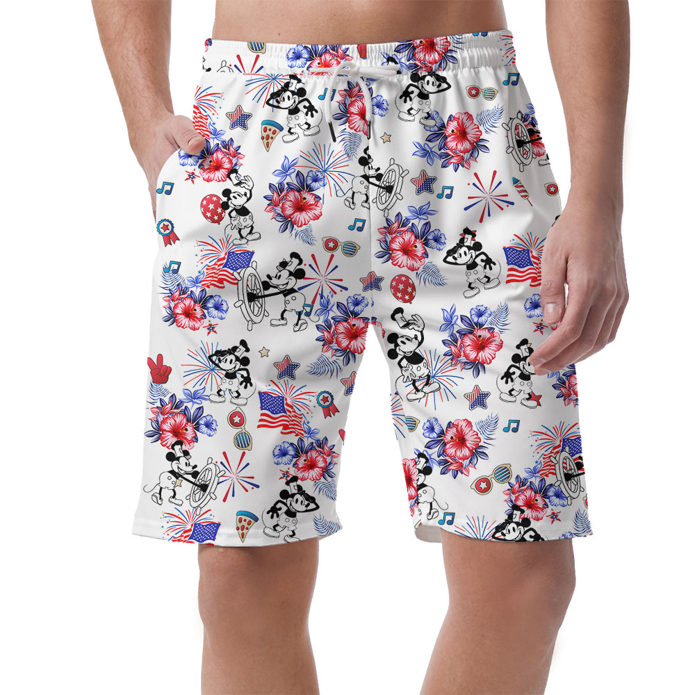 Steamboat Willie Mickey Happy Independence Day Shorts - variant image 1