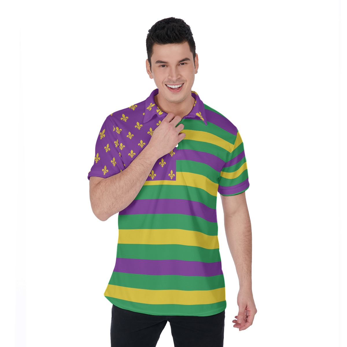 Mardi Gras Men's Polo Shirt - variant image 1