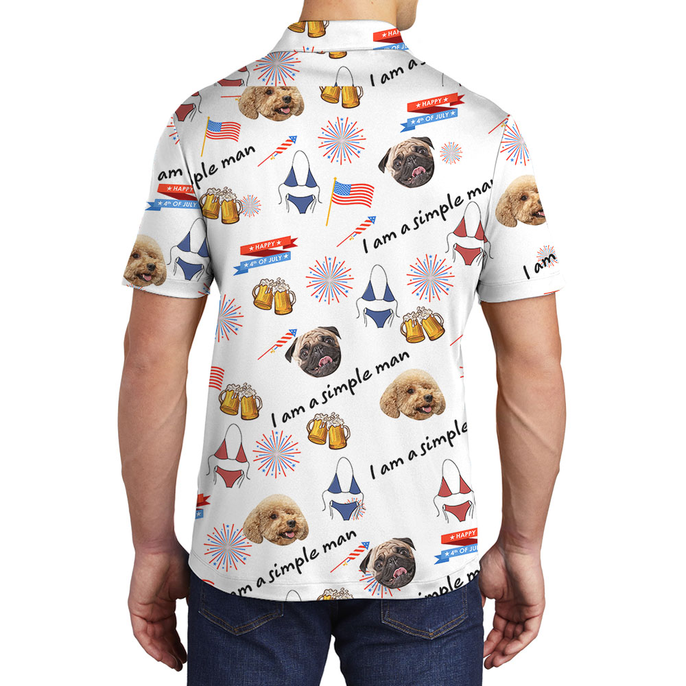 Hilarious Simple Man Custom Face Polo Shirt