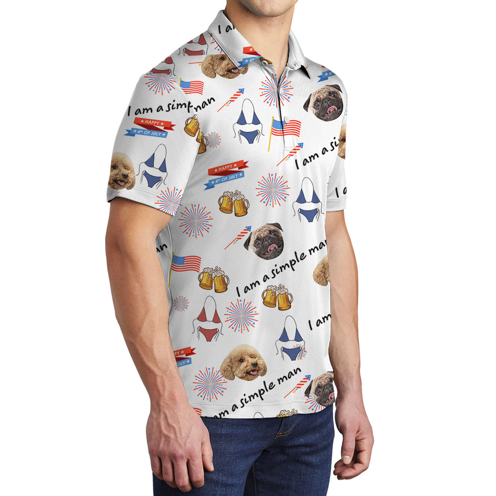 Hilarious Simple Man Custom Face Polo Shirt
