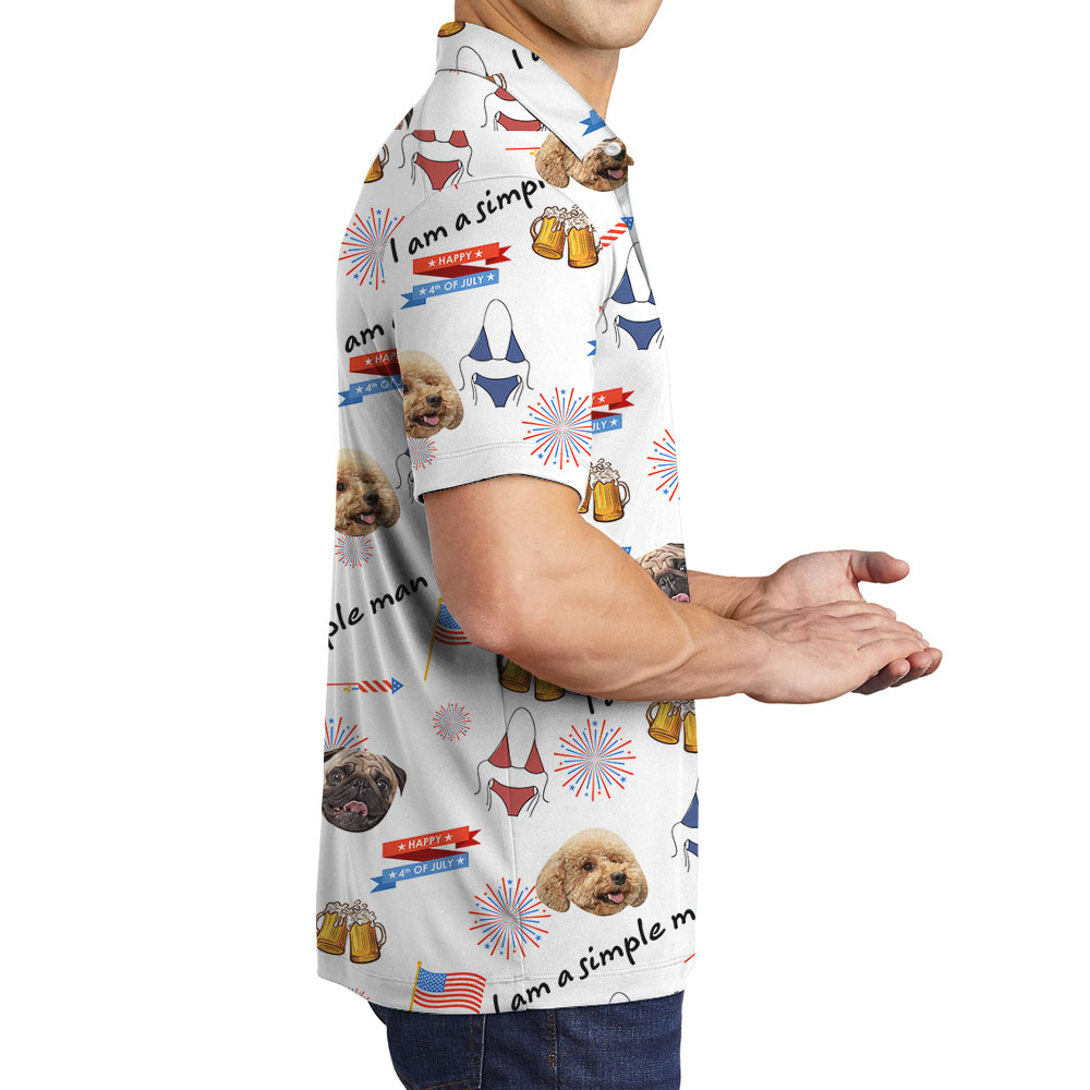 Hilarious Simple Man Custom Face Polo Shirt