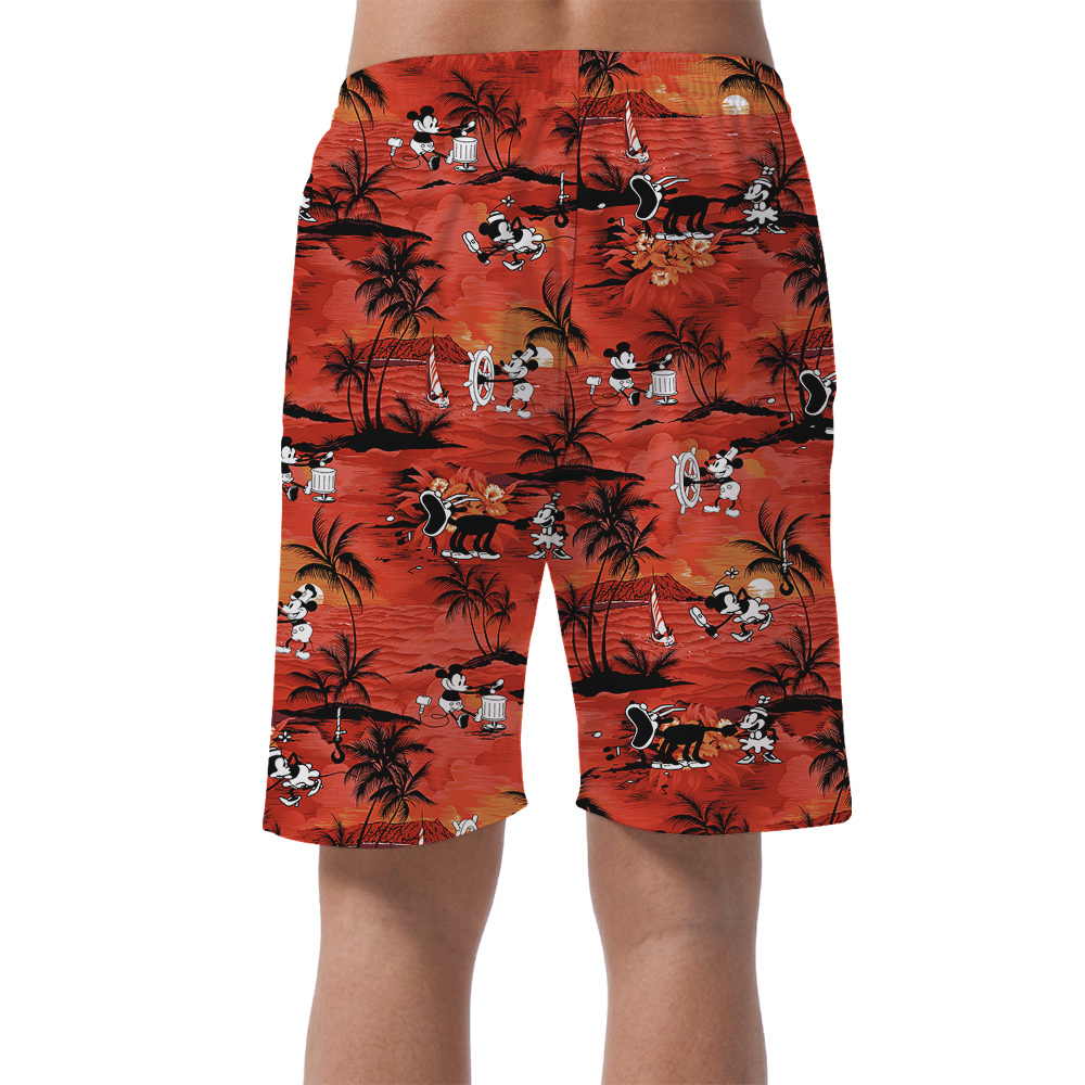Tropical Sunset Beach Mickey Men's Summer Shorts