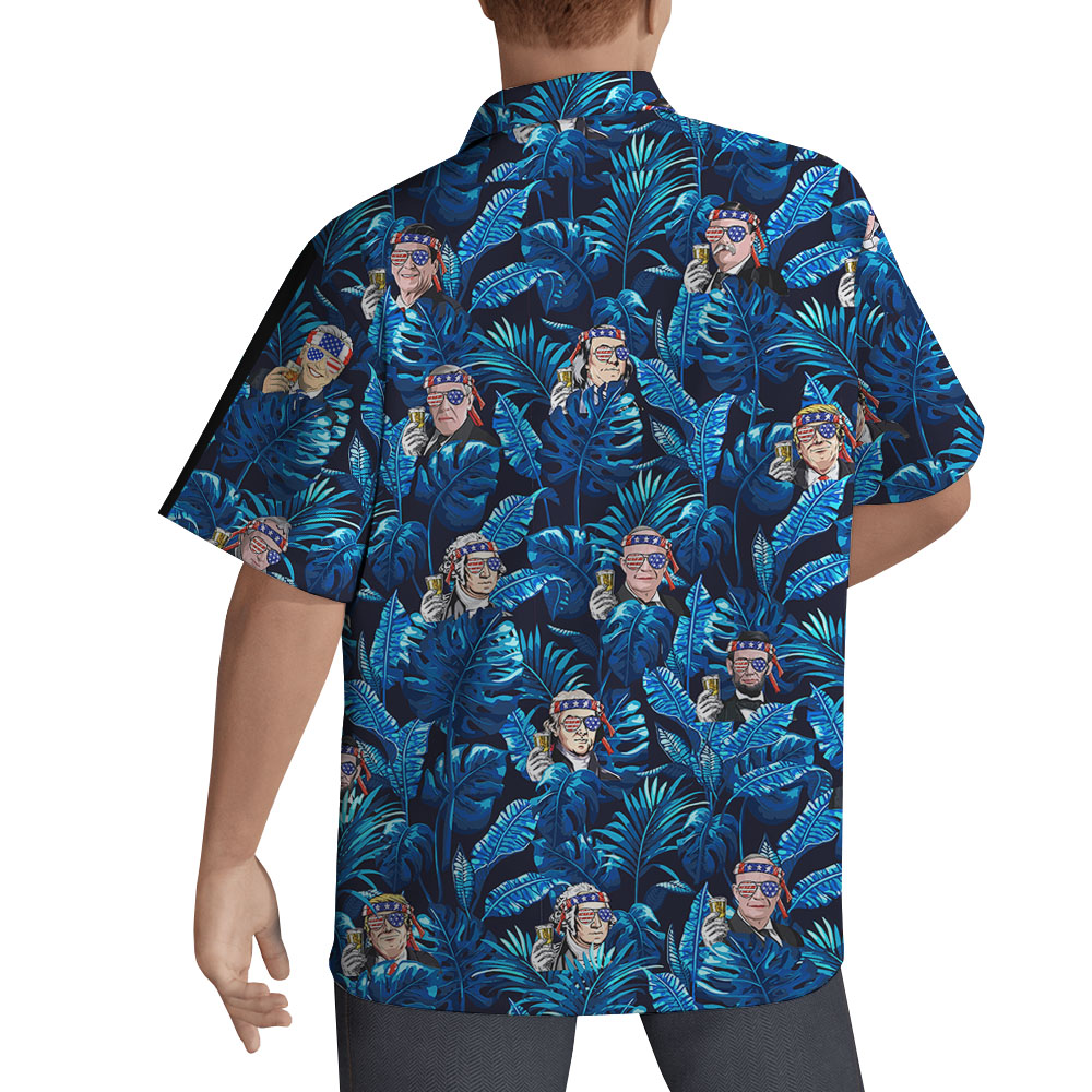 Cool 4th Of July Tropical Hawaiian Shirt For Men