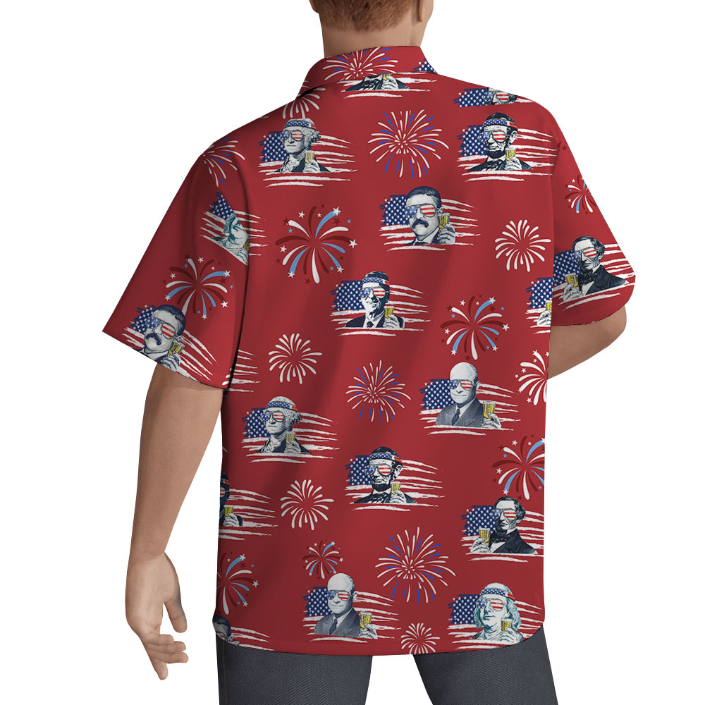 4th Of July Cheer American President Hawaiian Shirt