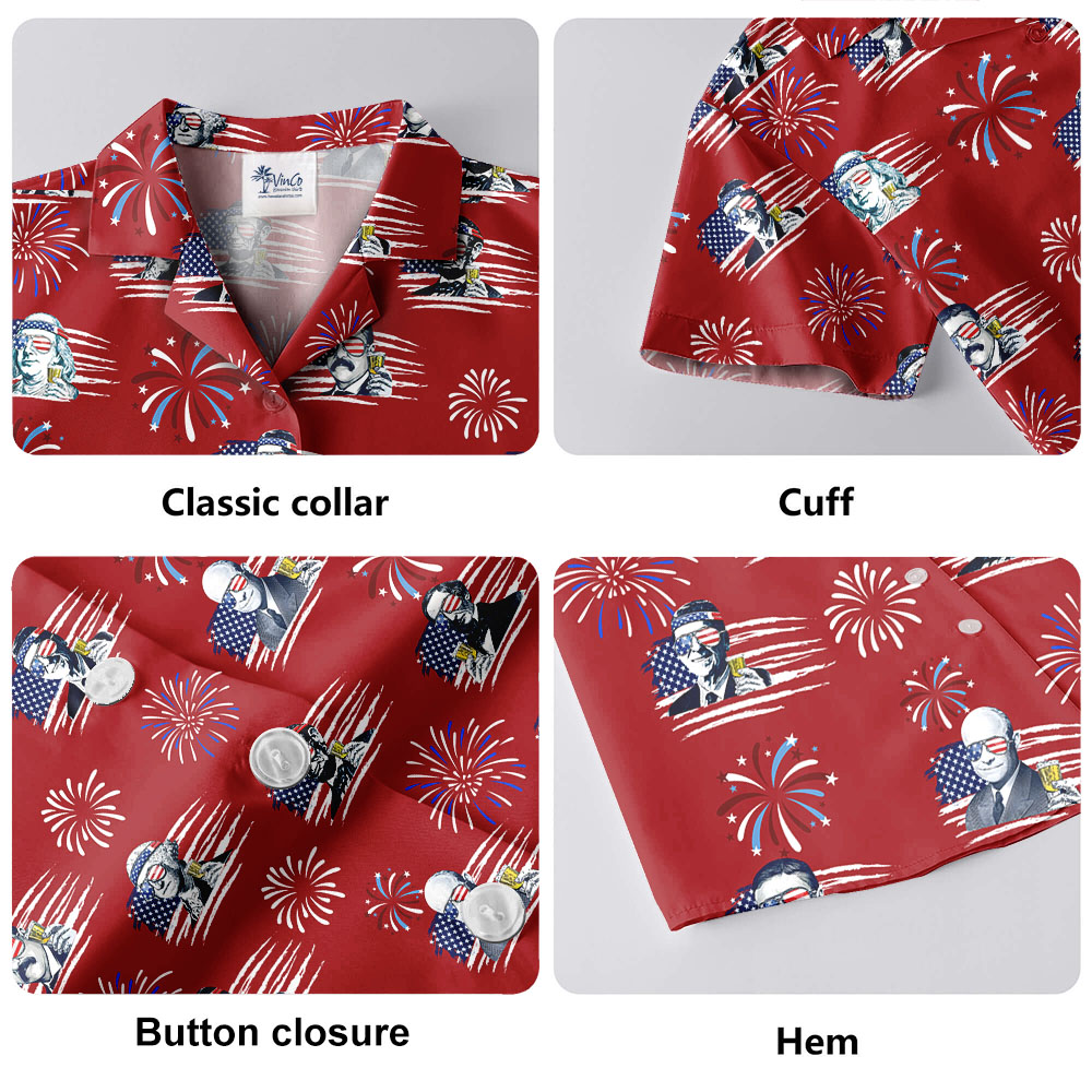 4th Of July Cheer American President Hawaiian Shirt