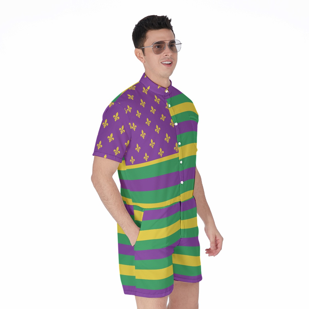 Mardi Gras Men's Romper