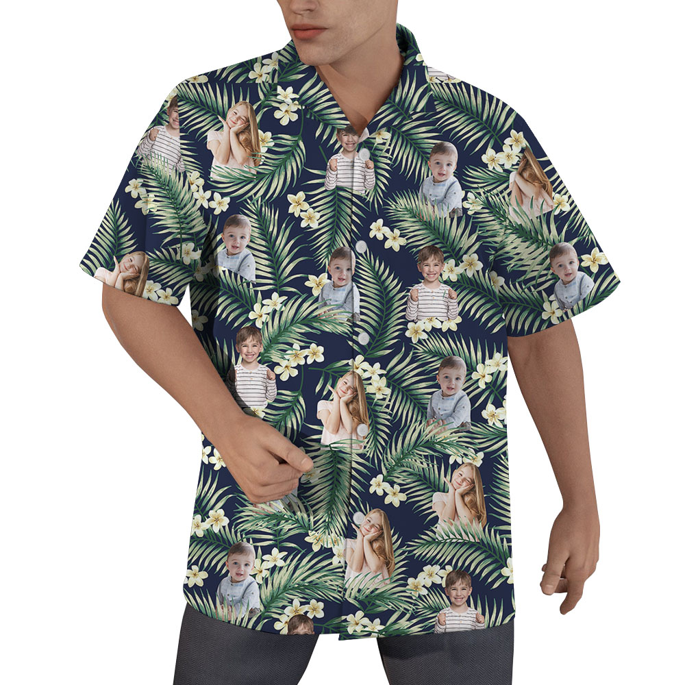 Tropical Hawaiian Button Up Shirt With 3 Faces Or More - variant image 1