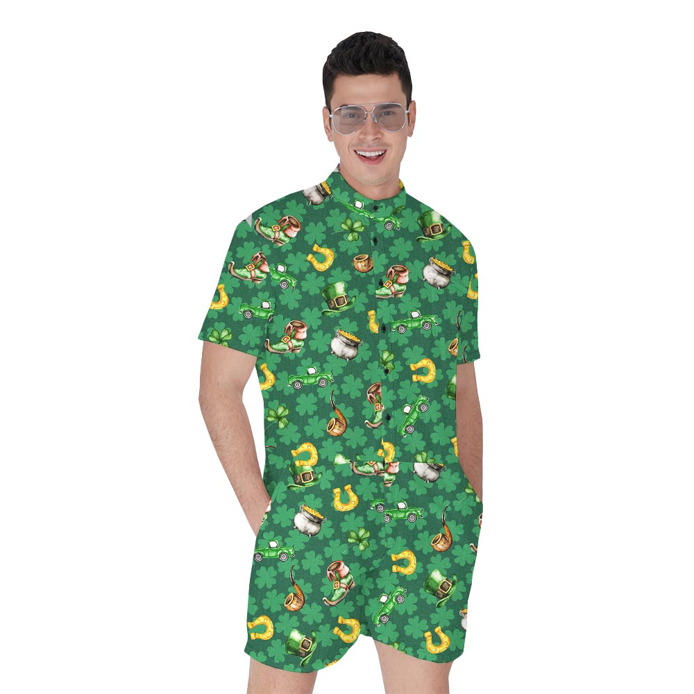 Unique Saint Patrick Theme Tropical Romper For Men - variant image 1