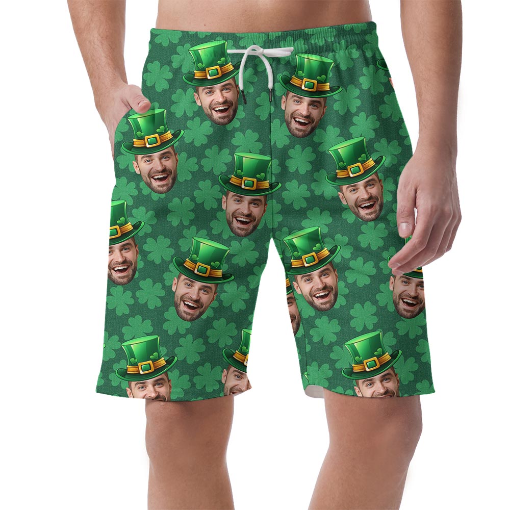 Men's Lucky Charm Hawaiian Shorts With Custom Face - variant image 1