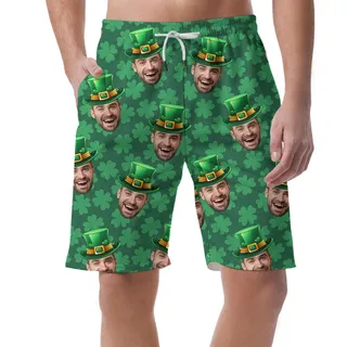 Men's Lucky Charm Hawaiian Shorts With Custom Face