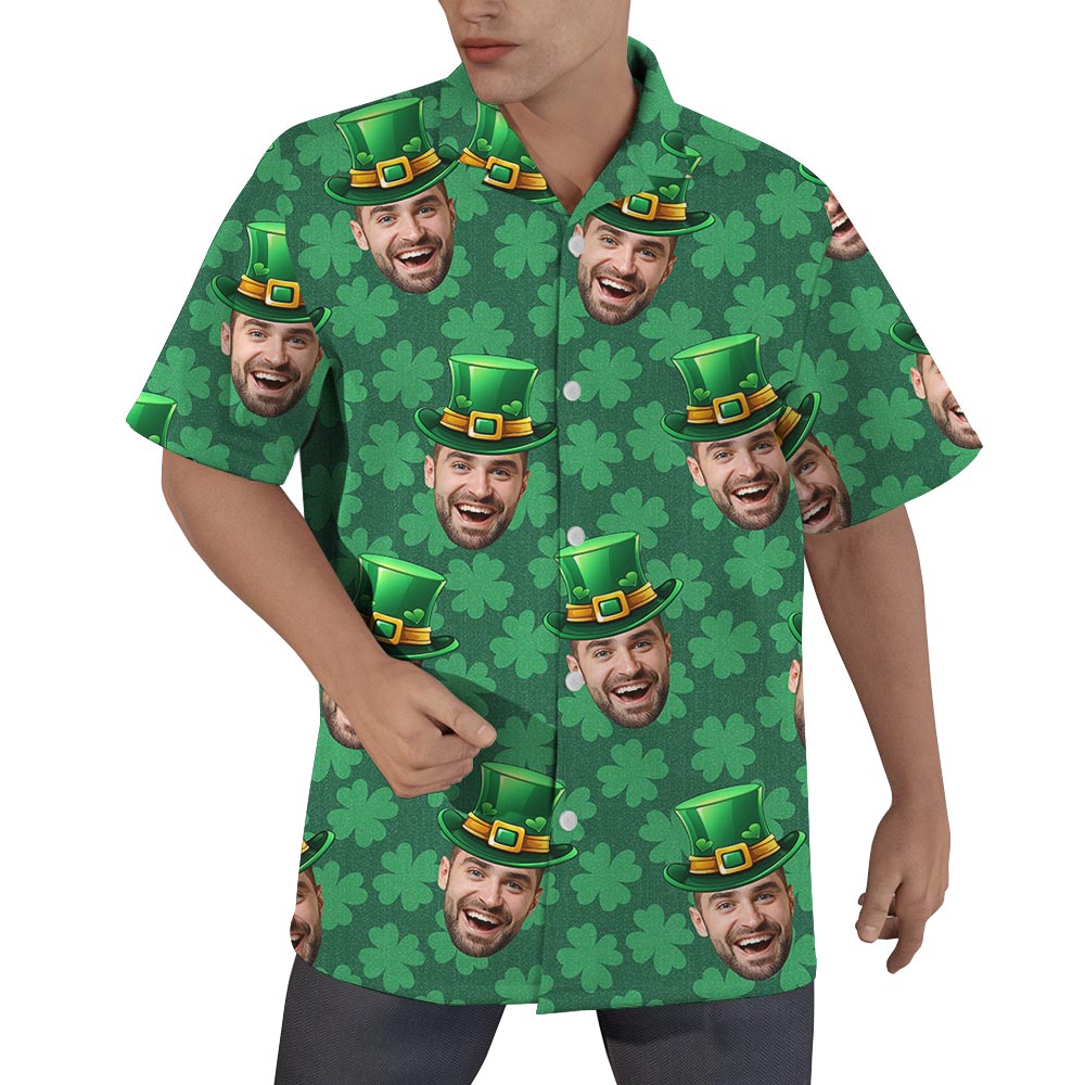 Lucky Charm Custom Face Hawaiian Shirt For St Patrick Day - variant image 1