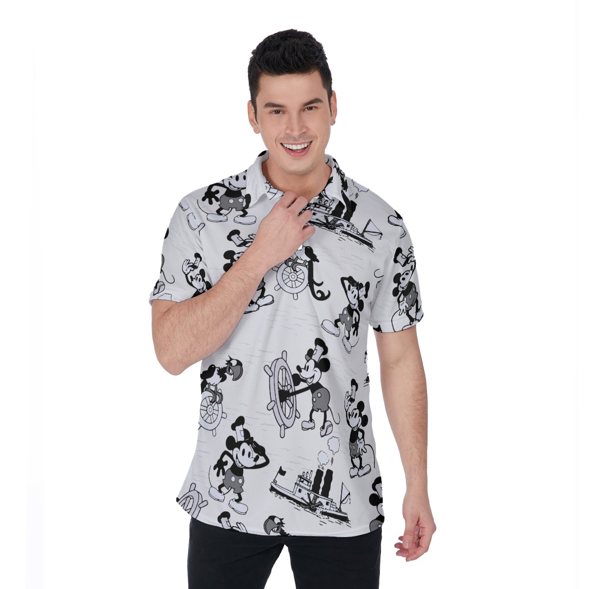 Steamboat Willie Mickey All Over Print Men's Polo Shirt - variant image 1
