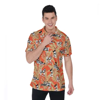 Steamboat Willie Mickey Tropical Polo Shirt for Men