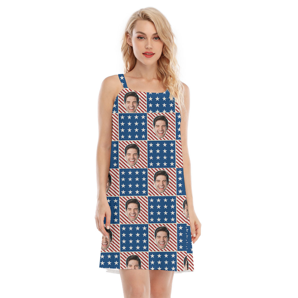 4th Of July Custom Face Matching Cami Dress - variant image 1