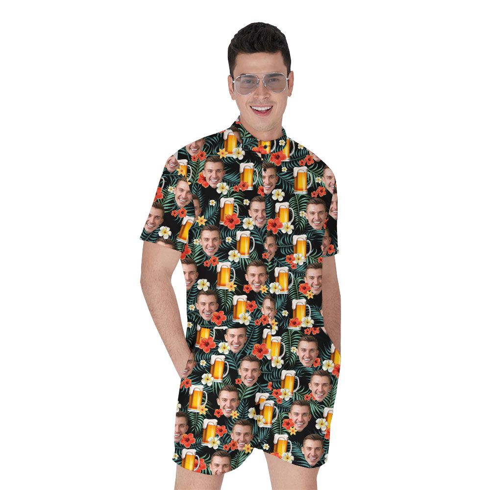 Custom Beer Print Men's Romper With Multiple Faces - variant image 1