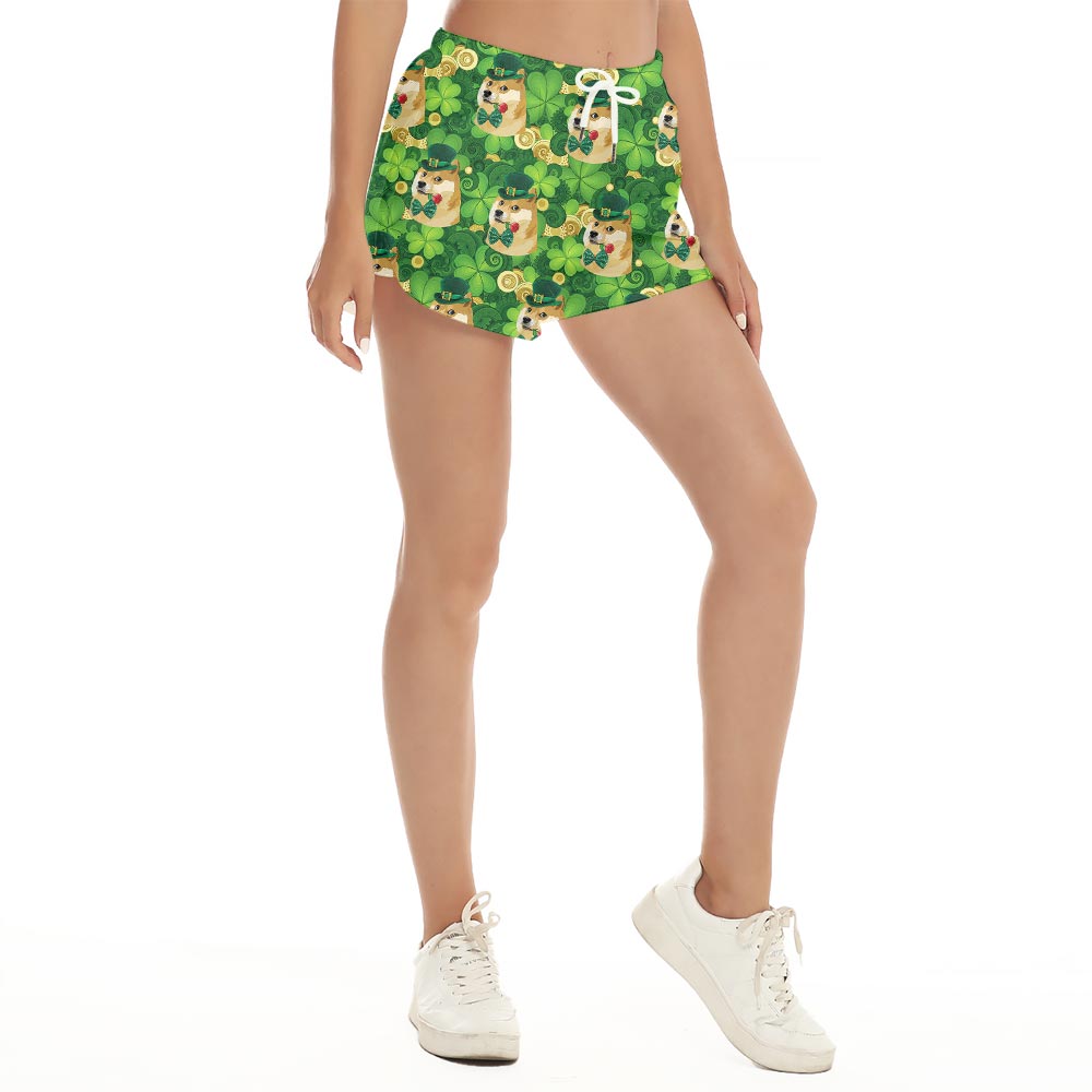 Women's Doge Meme Lucky Charm Beach Shorts For Patrick Day - variant image 1