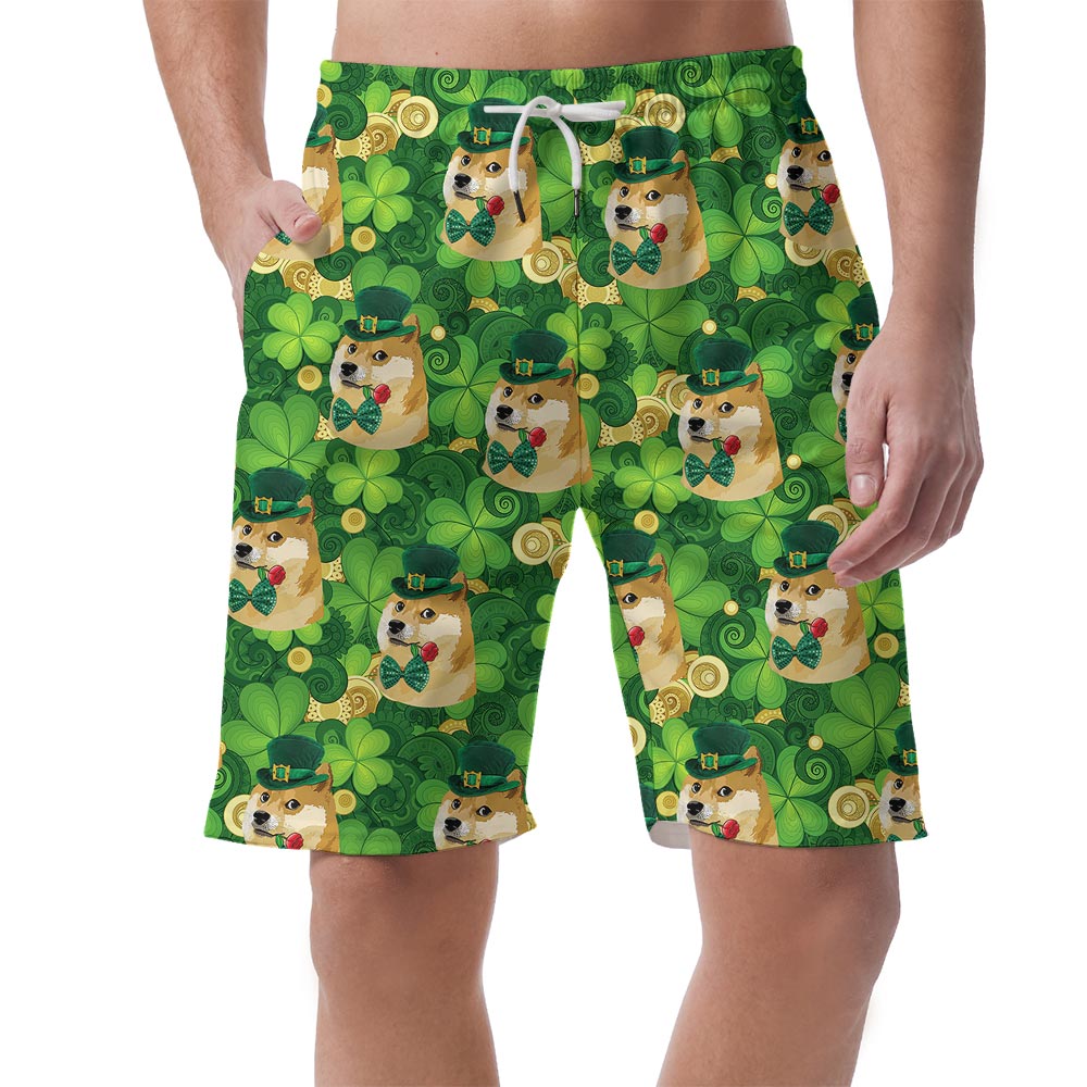 Funny Doge Saint Patrick Day Men's Hawaiian Shorts - variant image 1