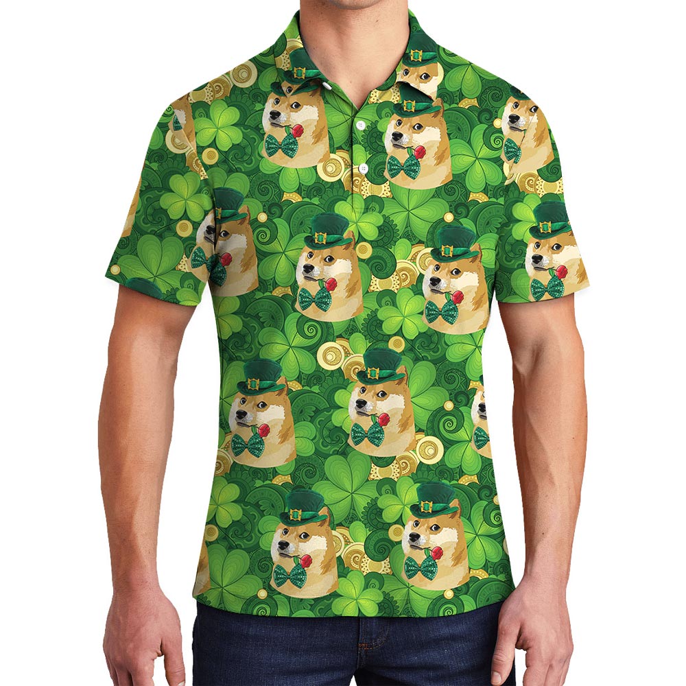Funny Saint Patrick Day Hawaiian Polo Shirt For Men - variant image 1
