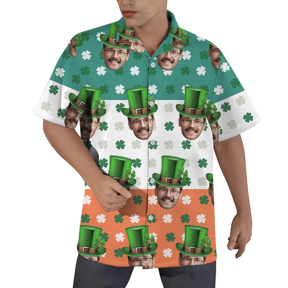 Funny Custom Face Saint Patrick Day Hawaiian Shirt - variant image 1