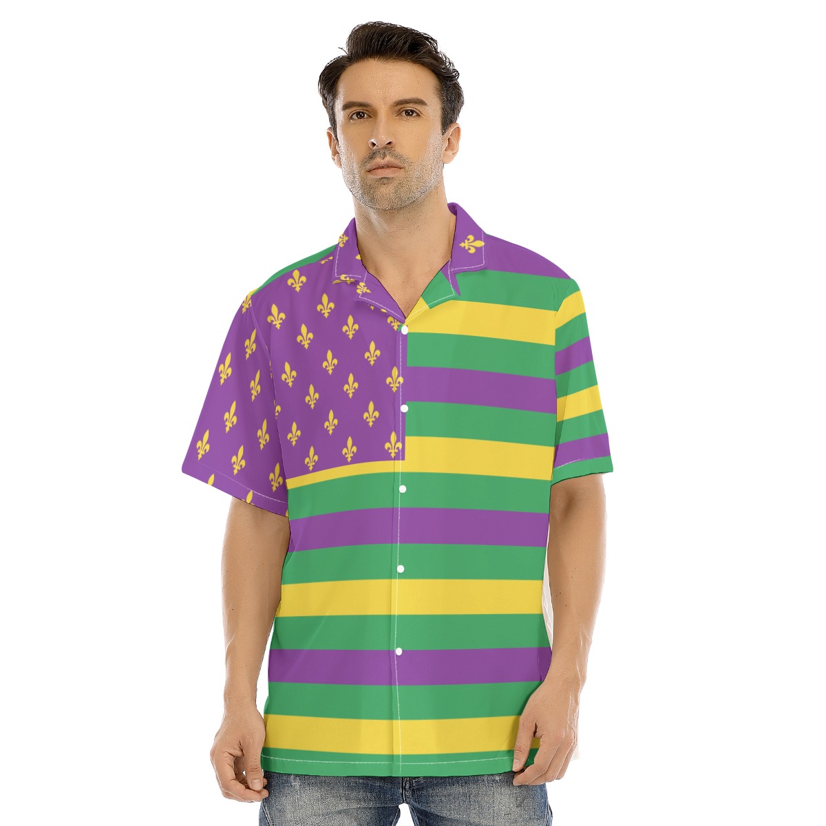 Mardi Gras Hawaiian Shirt For Men
