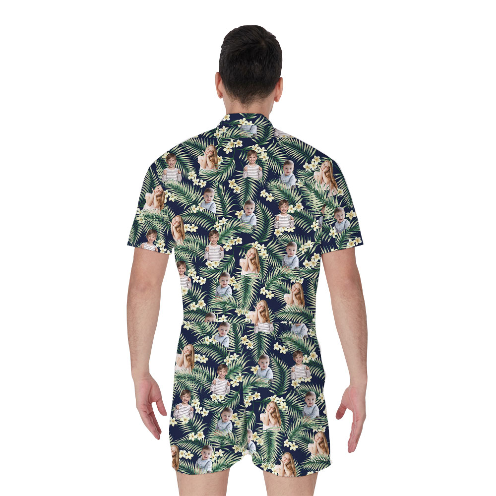 Unique Custom Multiple Photos Male Romper