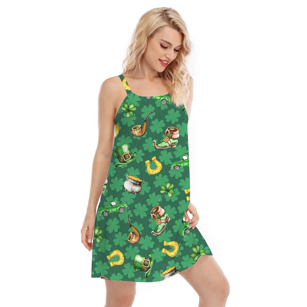 Pretty Saint Patrick Day Luck Charm Hawaiian Dress For Women