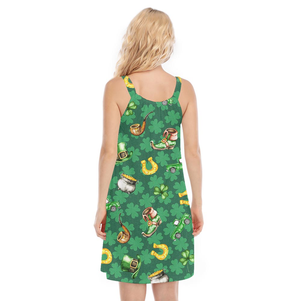 Pretty Saint Patrick Day Luck Charm Hawaiian Dress For Women