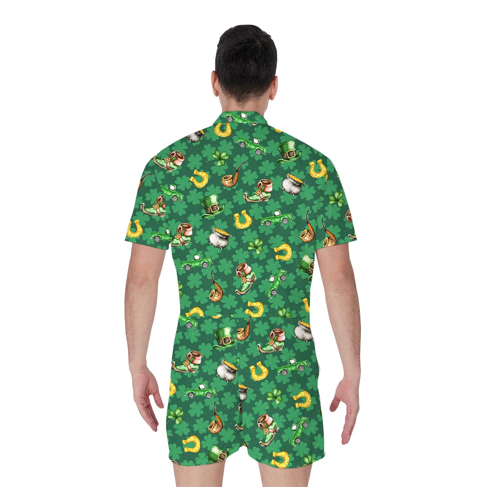 Unique Saint Patrick Theme Tropical Romper For Men