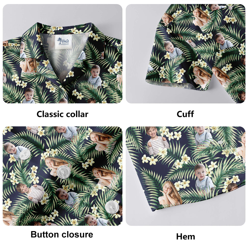 Tropical Hawaiian Button Up Shirt With 3 Faces Or More