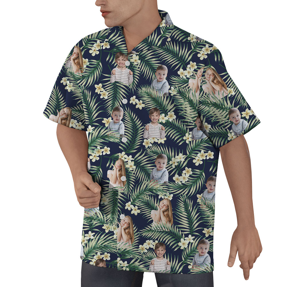Tropical Hawaiian Button Up Shirt With 3 Faces Or More