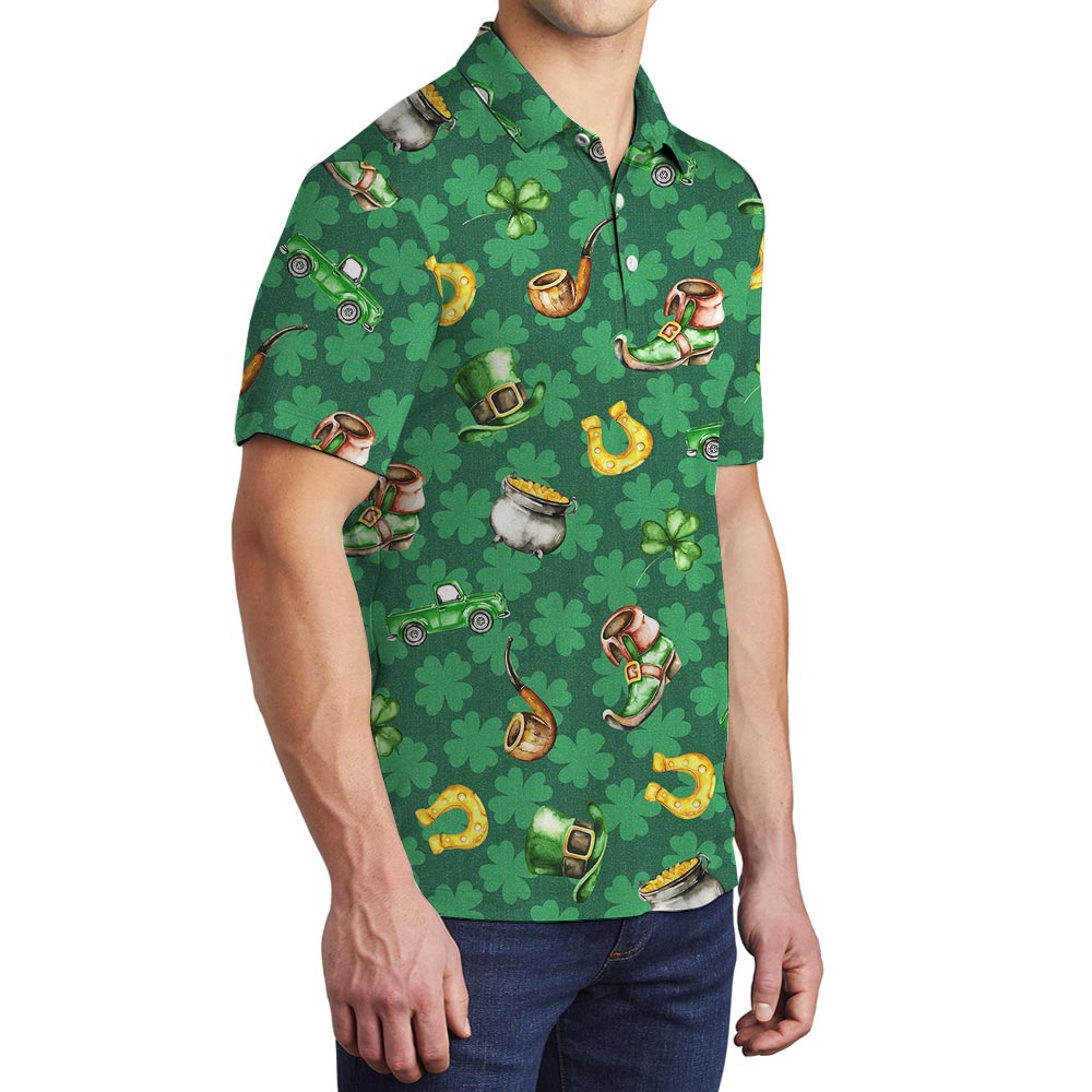 St. Patrick's Day Hawaiian Polo Shirt For Men