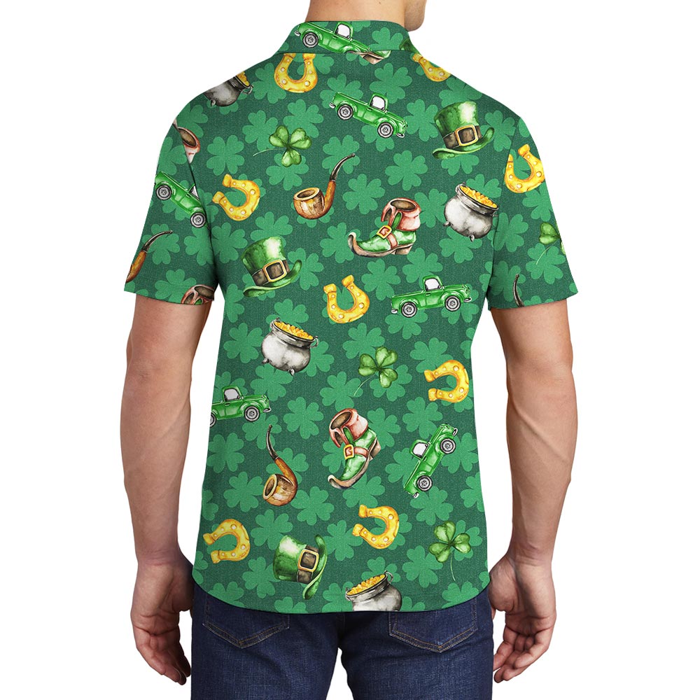 St. Patrick's Day Hawaiian Polo Shirt For Men