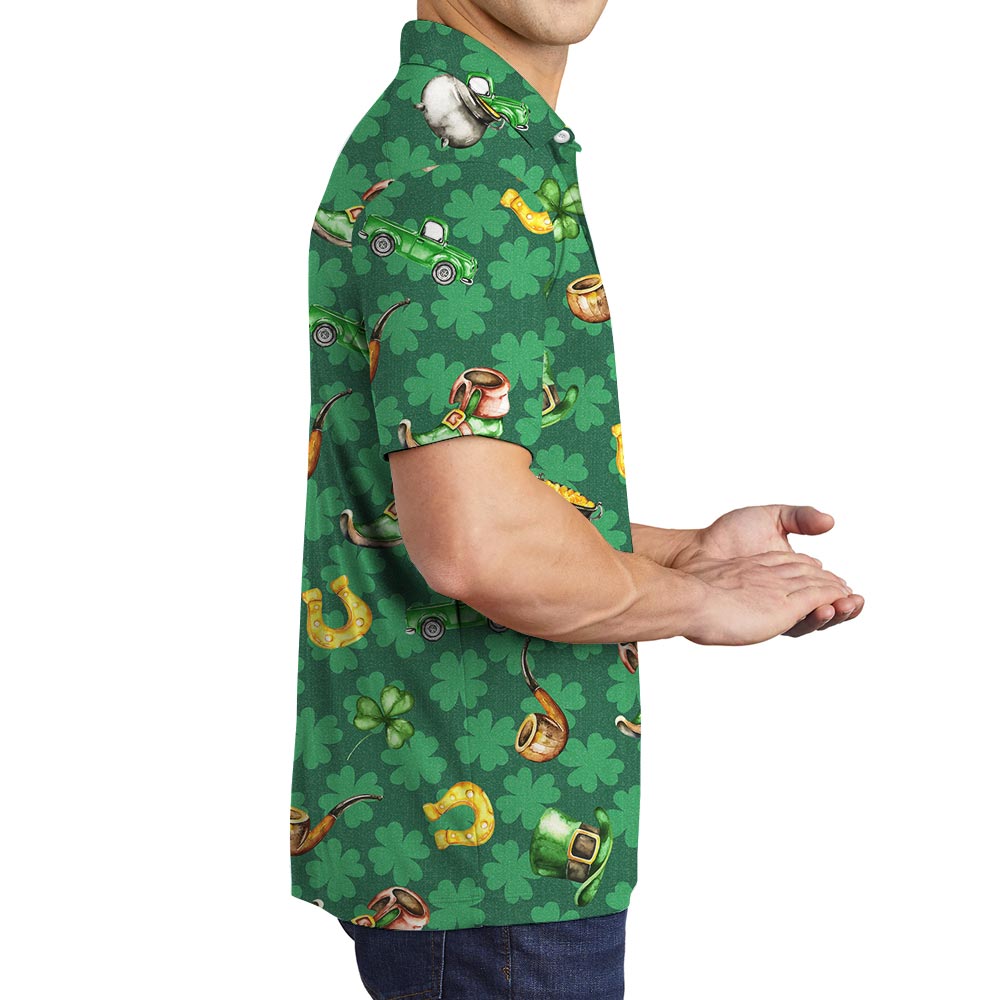St. Patrick's Day Hawaiian Polo Shirt For Men