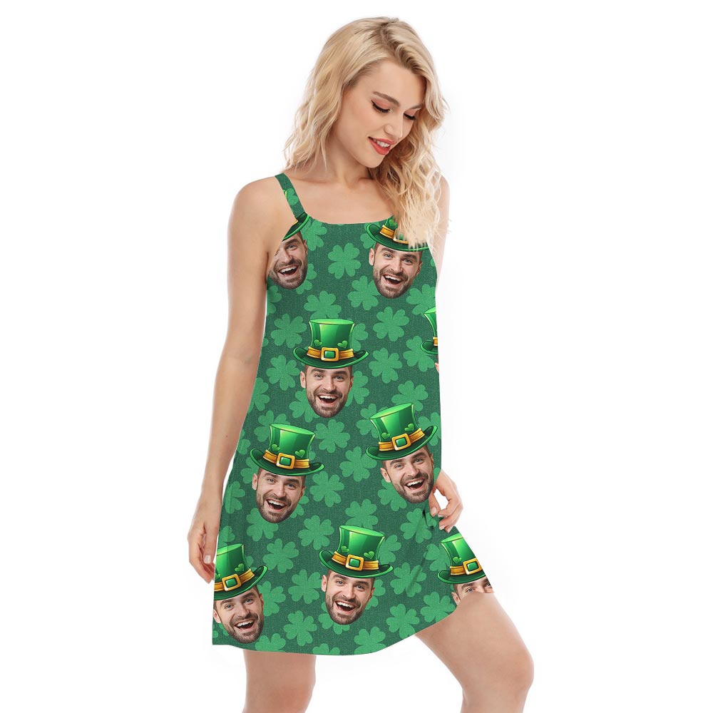 Personalized Women's Hawaiian Dress With Face Luck Charms