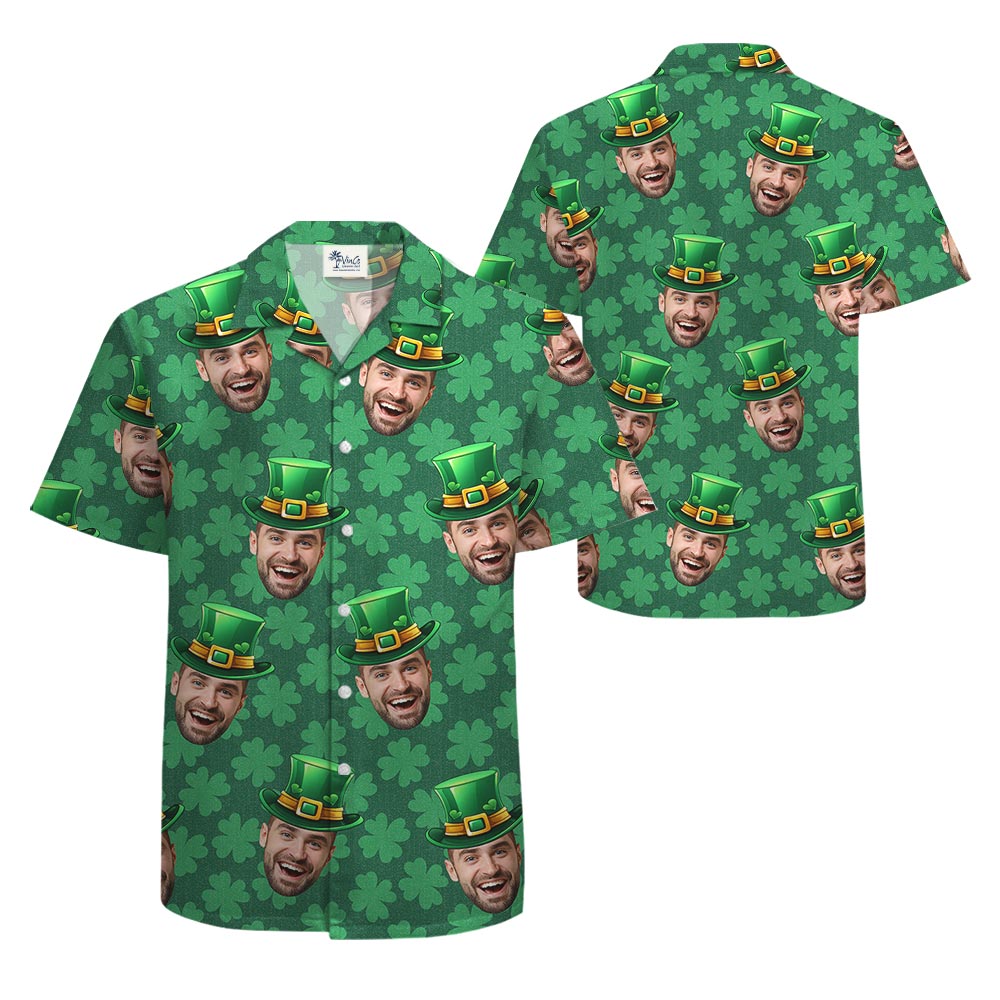 Lucky Charm Custom Face Hawaiian Shirt For St Patrick Day