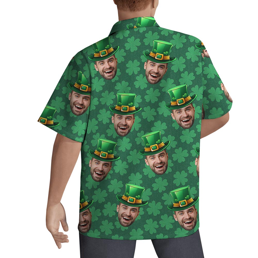 Lucky Charm Custom Face Hawaiian Shirt For St Patrick Day