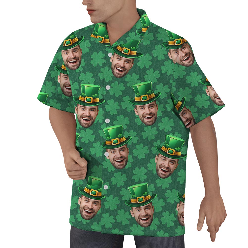 Lucky Charm Custom Face Hawaiian Shirt For St Patrick Day