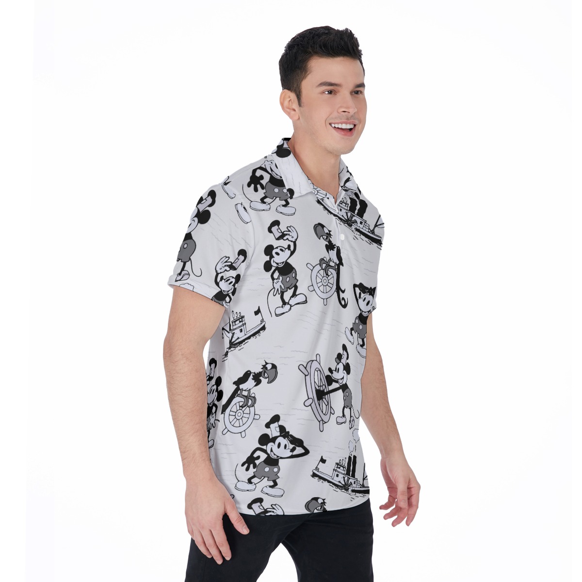 Steamboat Willie Mickey All Over Print Men's Polo Shirt